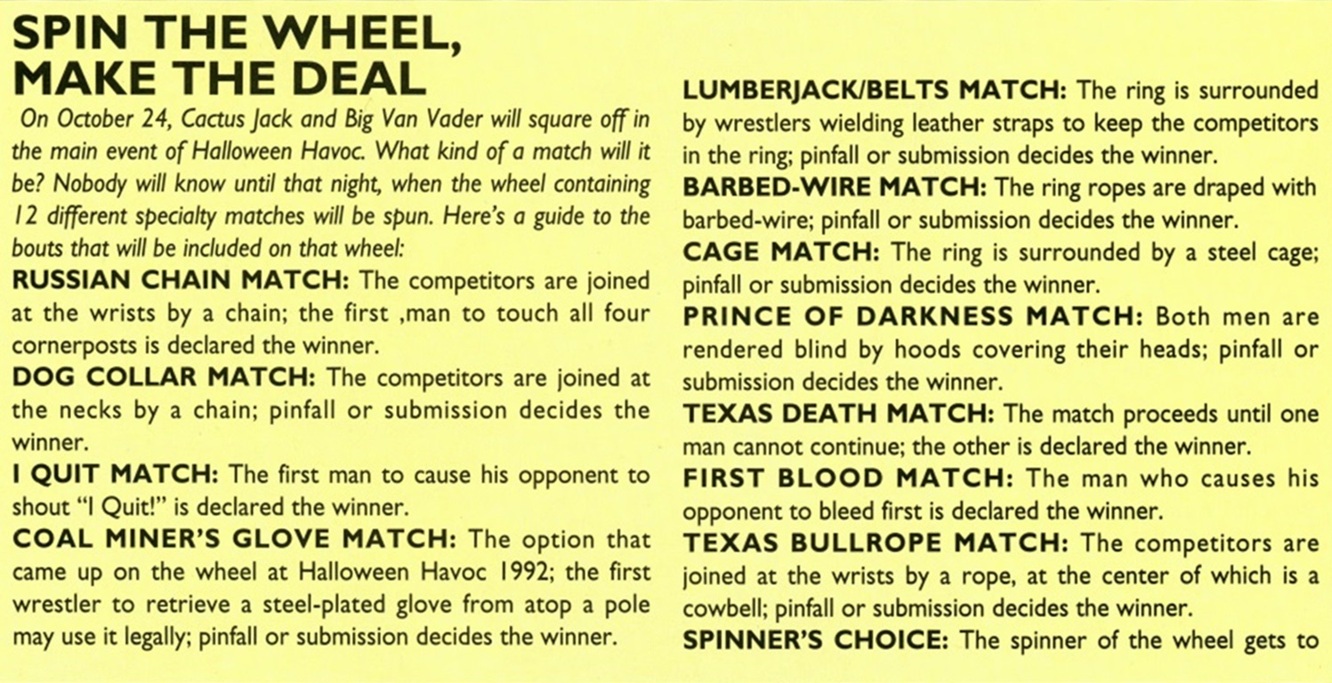 This Day in WCW History WCW Halloween Havoc 1993 Took Place in New